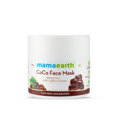 mamaearth coco face mask with coffee and cocoa for skin awakening (100 gm)