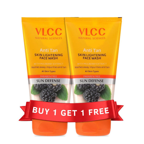 vlcc anti tan skin lightening face wash (buy 1 get 1) (150 ml + 150 ml)