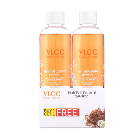 vlcc hair fall control shampoo with (buy 1, get 1) (350 ml each)