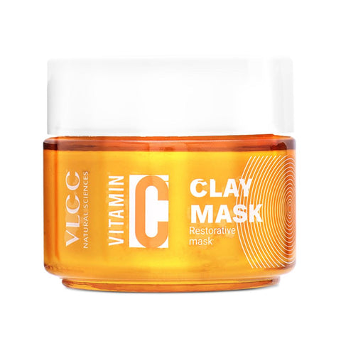 vlcc vitamin c clay mask, restorative mask with vitamin c & hyaluronic acid (100 gm)