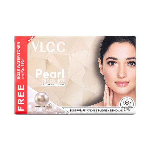 vlcc pearl facial kit (300 gm) with free rose water toner (100 ml)
