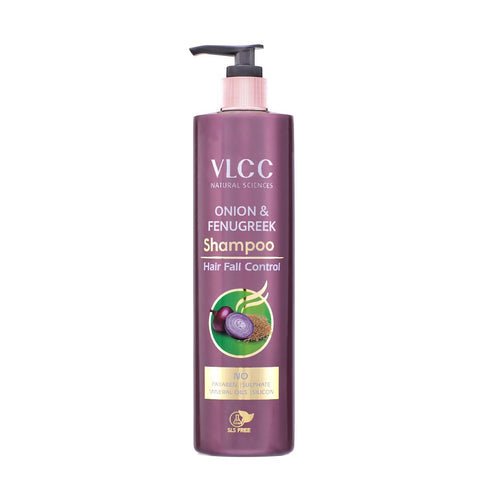 vlcc onion & fenugreek shampoo for hair fall control (300 ml)