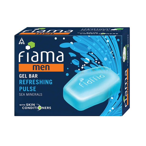 fiama men refreshing pulse gel bar with sea minerals with skin conditioners - 125 gms*3+1