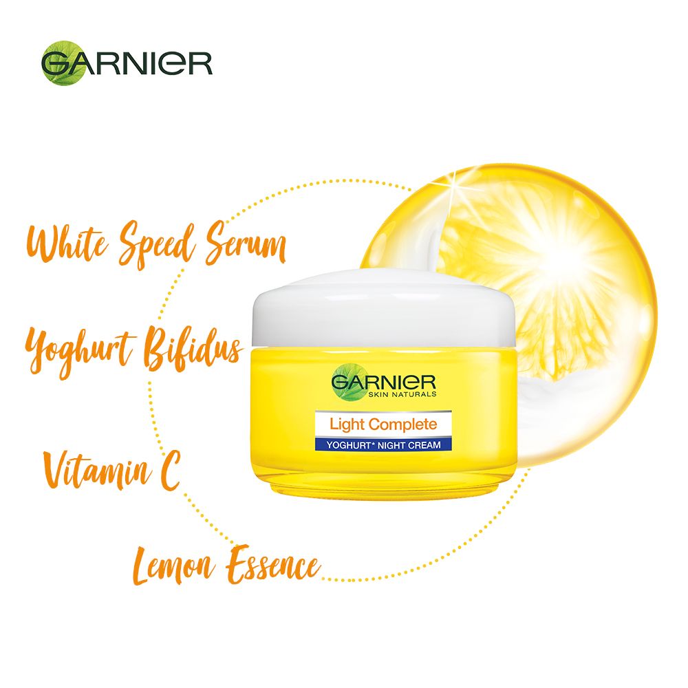 Garnier Bright Complete Vitamin C Yoghurt Night Cream - For Glowing Skin