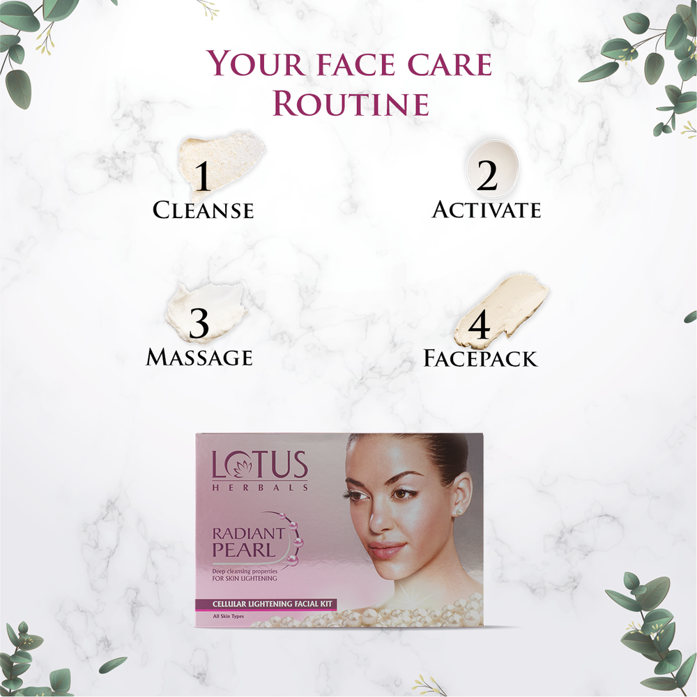 Lotus Herbals Radiant Pearl Cellular Lightening Facial Kit - 37 gms