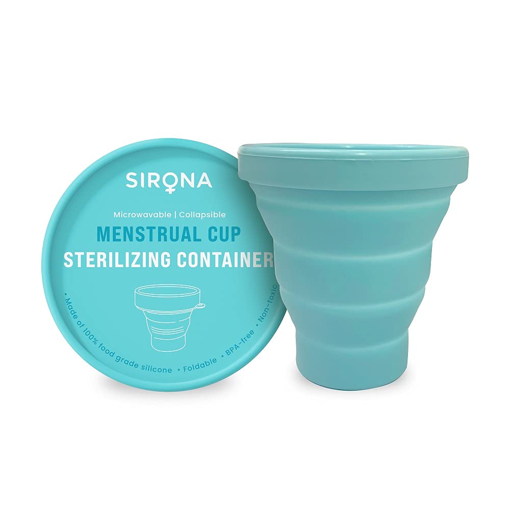 Sirona Collapsible Silicone Cup Foldable Sterilizing Container Cup for Menstrual Cups
