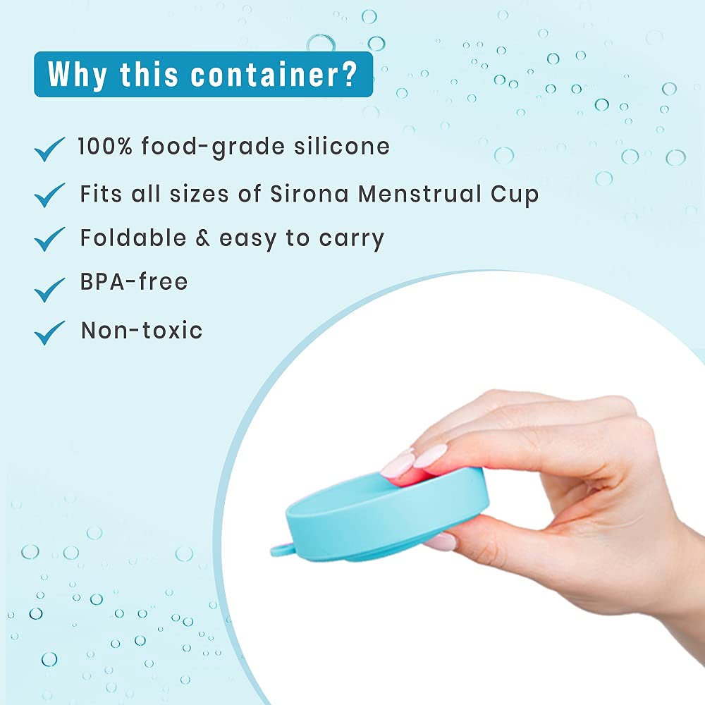 Sirona Collapsible Silicone Cup Foldable Sterilizing Container Cup for Menstrual Cups