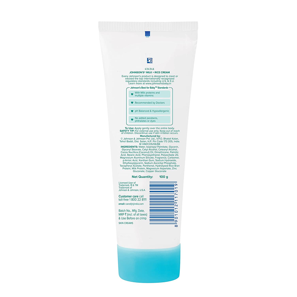 Johnson baby cream top milk and rice