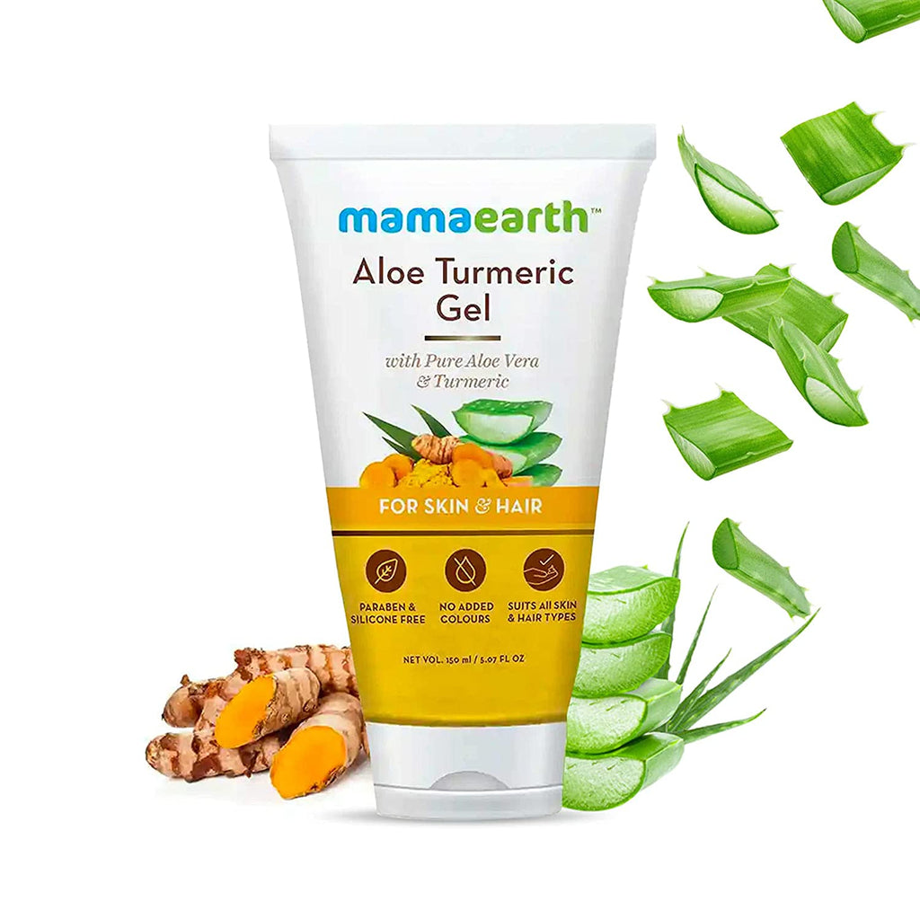 Mamaearth Aloe Vera And Turmeric Gel For Face - Skin & Hair with Vitamin E