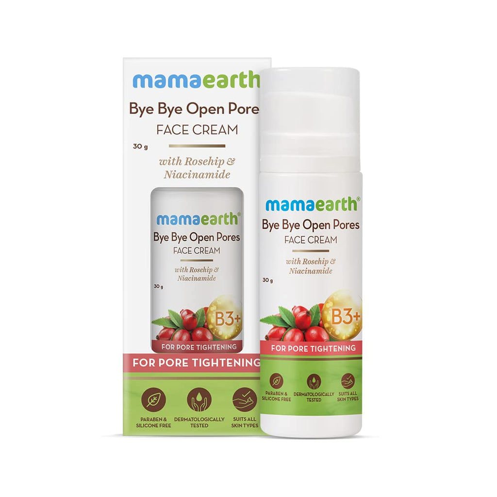 Mamaearth Bye Bye Open Pores Face Cream with Rosehip & Niacinamide For Pore Tightening