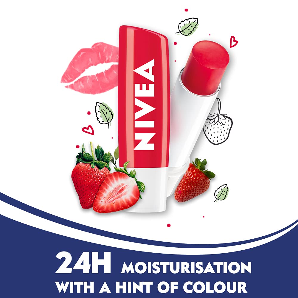 Nivea Lip Balm - Strawberry Shine - 4.8 gm