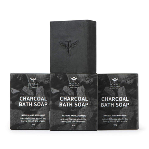 bombay shaving company charcoal deep cleansing bath soap - pack of 3 - 100 gms each