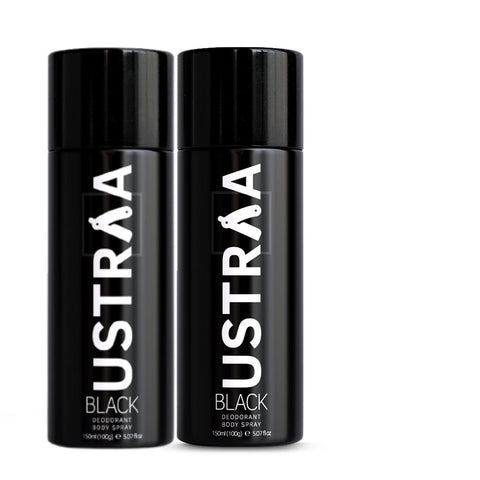 ustraa black deodorant body spray ( pack of 2 ) - 150 ml each