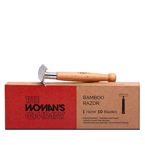 the woman's company reusable bamboo body razor for women & men - 1 razor with 10 blades