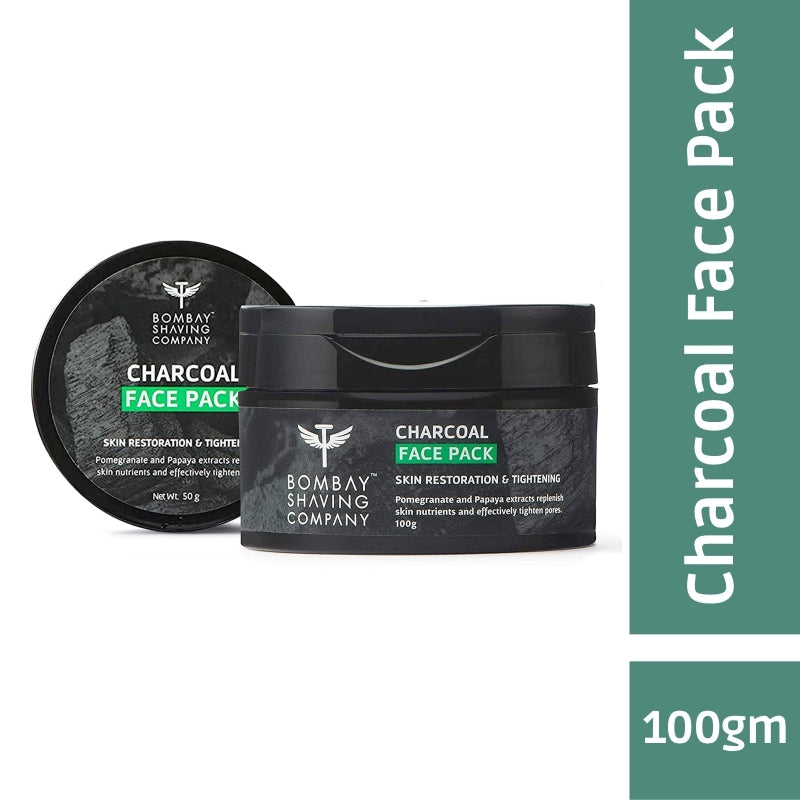 Bombay Shaving Company Activated Charcoal Face Pack Anti-Pollution & Anti- Blackhead- 100 gms