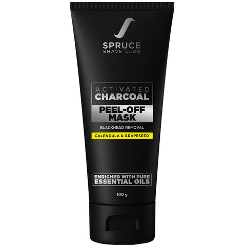 spruce shave club charcoal peel off mask for blackhead removal - 100 gms