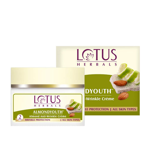 lotus herbal almondyouth almond anti-wrinkle cream (50 gm)