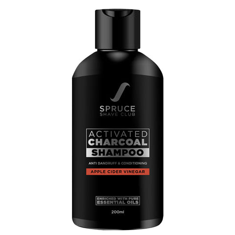 spruce shave club anti dandruff charcoal shampoo with apple cider vinegar - 200 ml