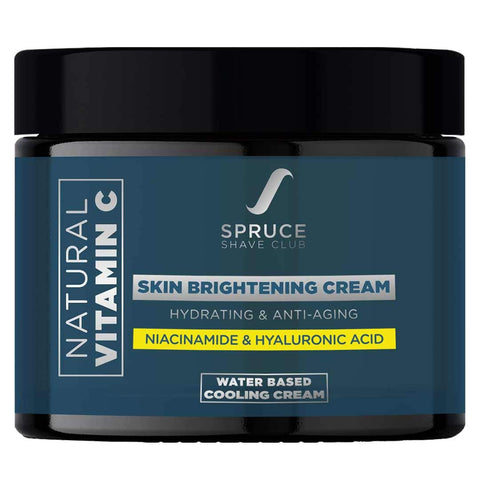 spruce shave club vitamin c skin brightening cream, niacinamide & hyaluronic - 50 gms