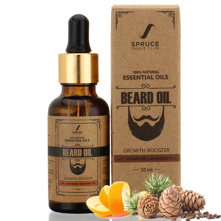 Spruce Shave Club Beard Growth Oil for Men - Cedarwood & Mandarin - 30 ml