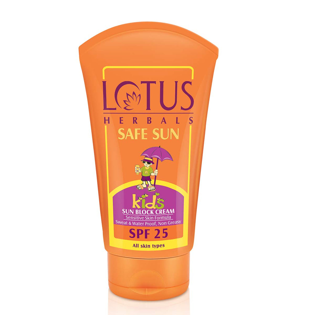 Lotus Herbals Kids Sun Block  Sensitive Skin Formula SPF 25 Cream 100gm