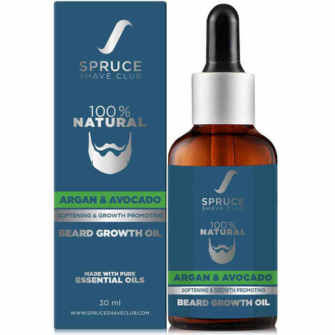 spruce shave club advanced beard growth oil with argan & avocado oil - 30 ml