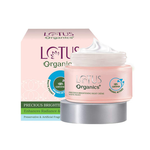 lotus organics precious brightening night creme - 50 gms