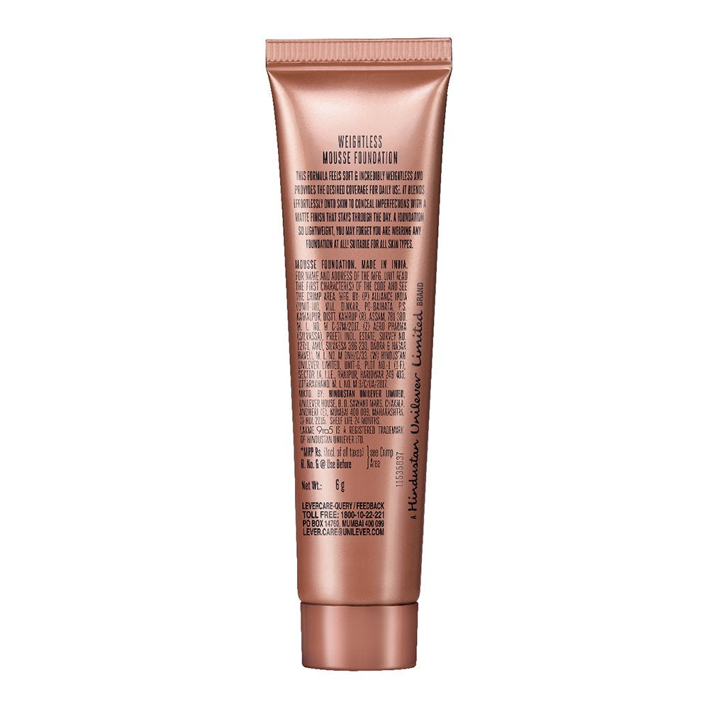 Lakme 9 to 5 Weightless Mini Mousse Foundation - 6 gms