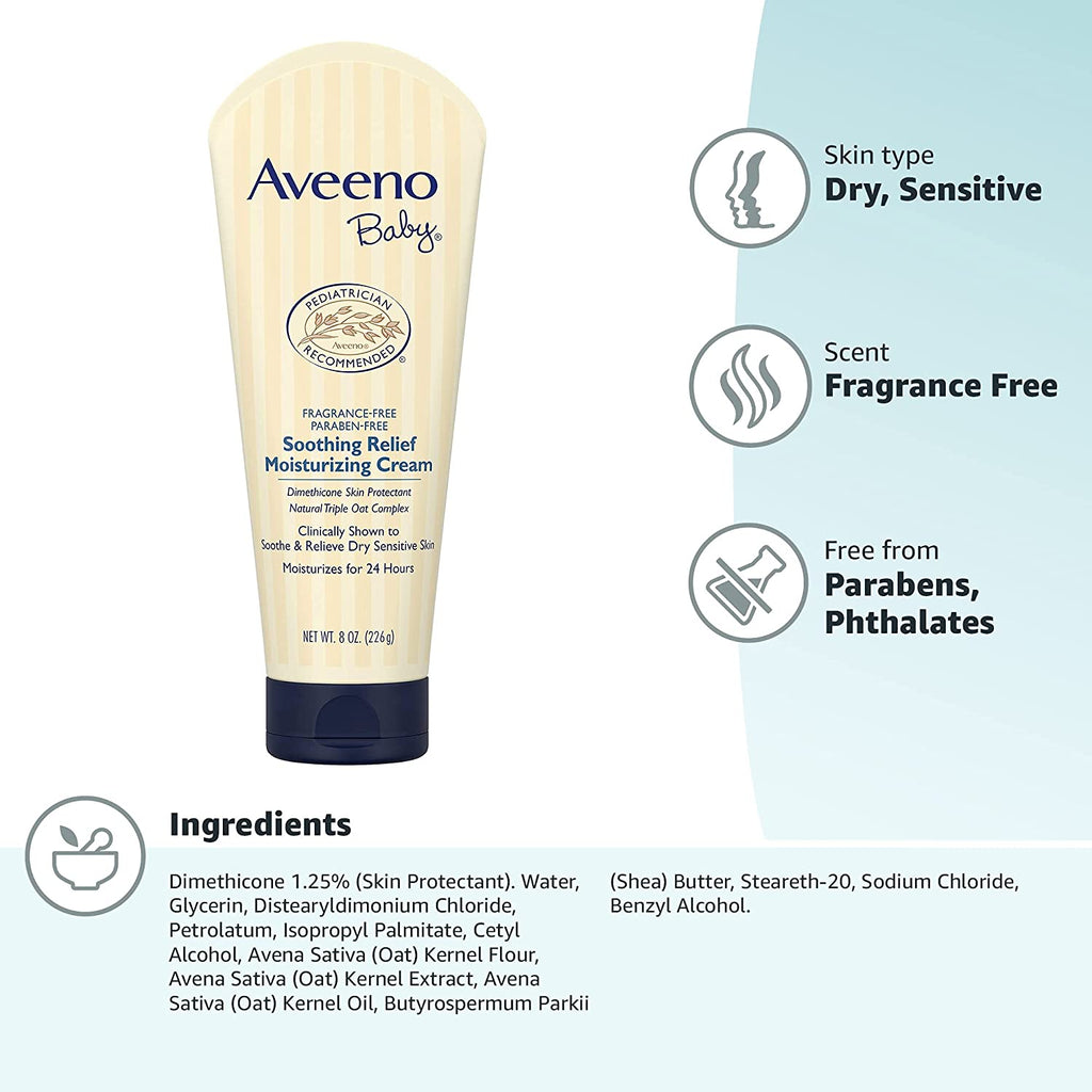 Aveeno Baby Soothing Relief Cream 200ml: Gentle Skincare for Happy Little  Ones