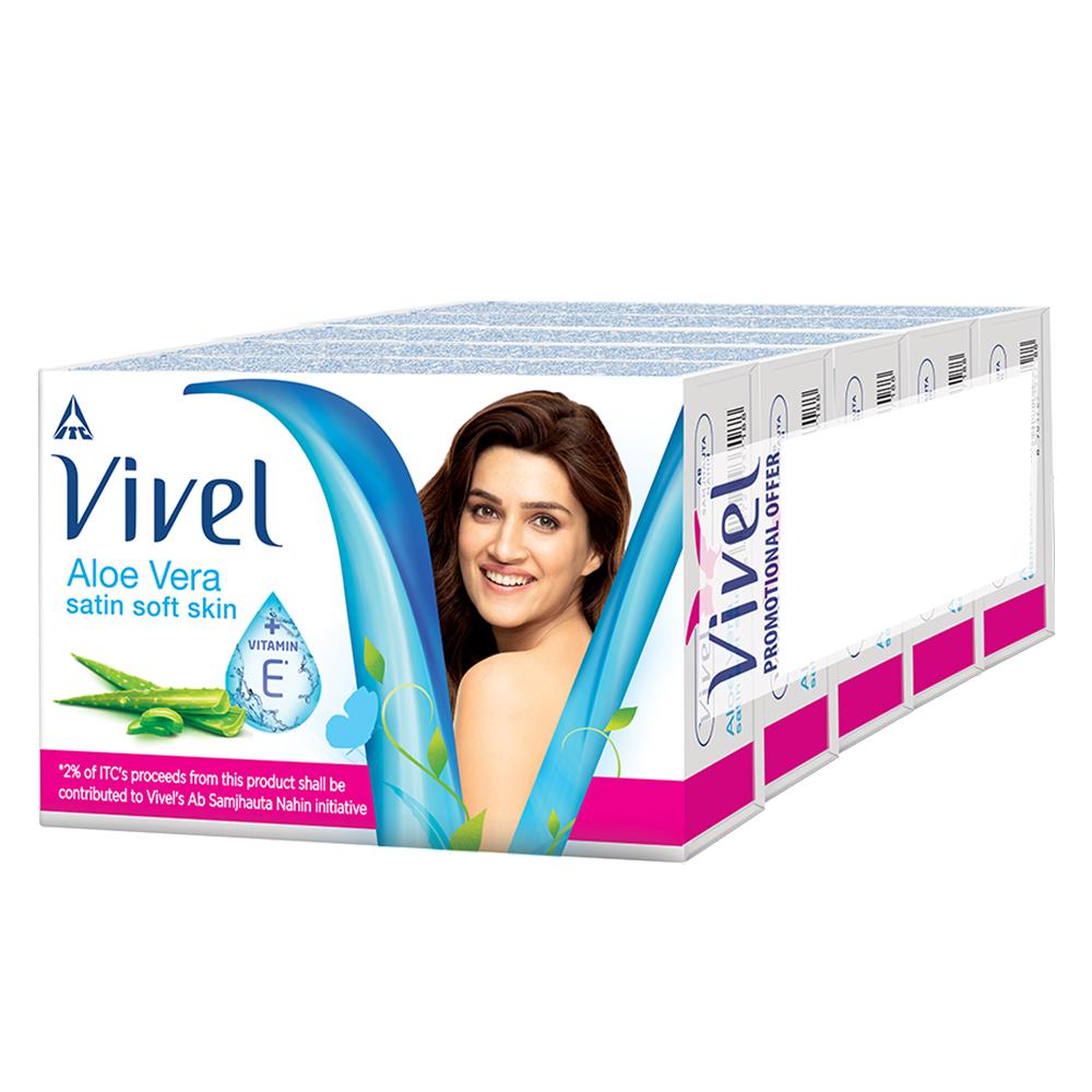 Vivel Aloe Vera Bathing Soap with Vitamin E for Soft & Glowing Skin