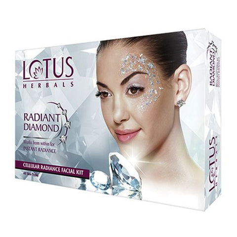 lotus herbals radiant diamond cellular radiance facial kit - (single use) - 37 gms