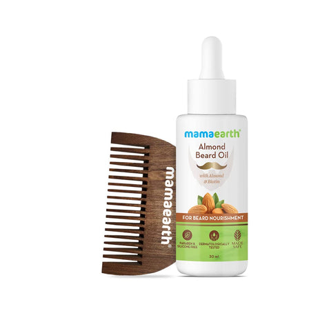 mamaearth almond beard oil with almond & biotin for beard nourishment – 30 ml