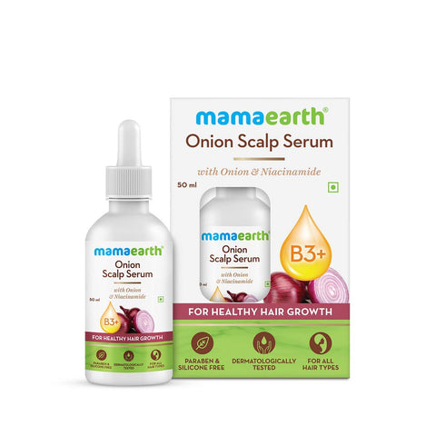 mamaearth onion scalp serum with onion and niacinamide for healthy hair growth - 50 ml