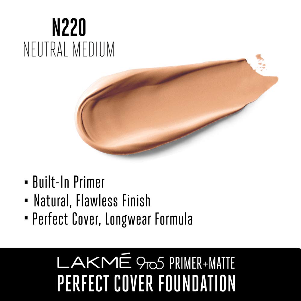 Lakme 9 To 5 Primer + Matte Perfect Cover Foundation - 25 ml