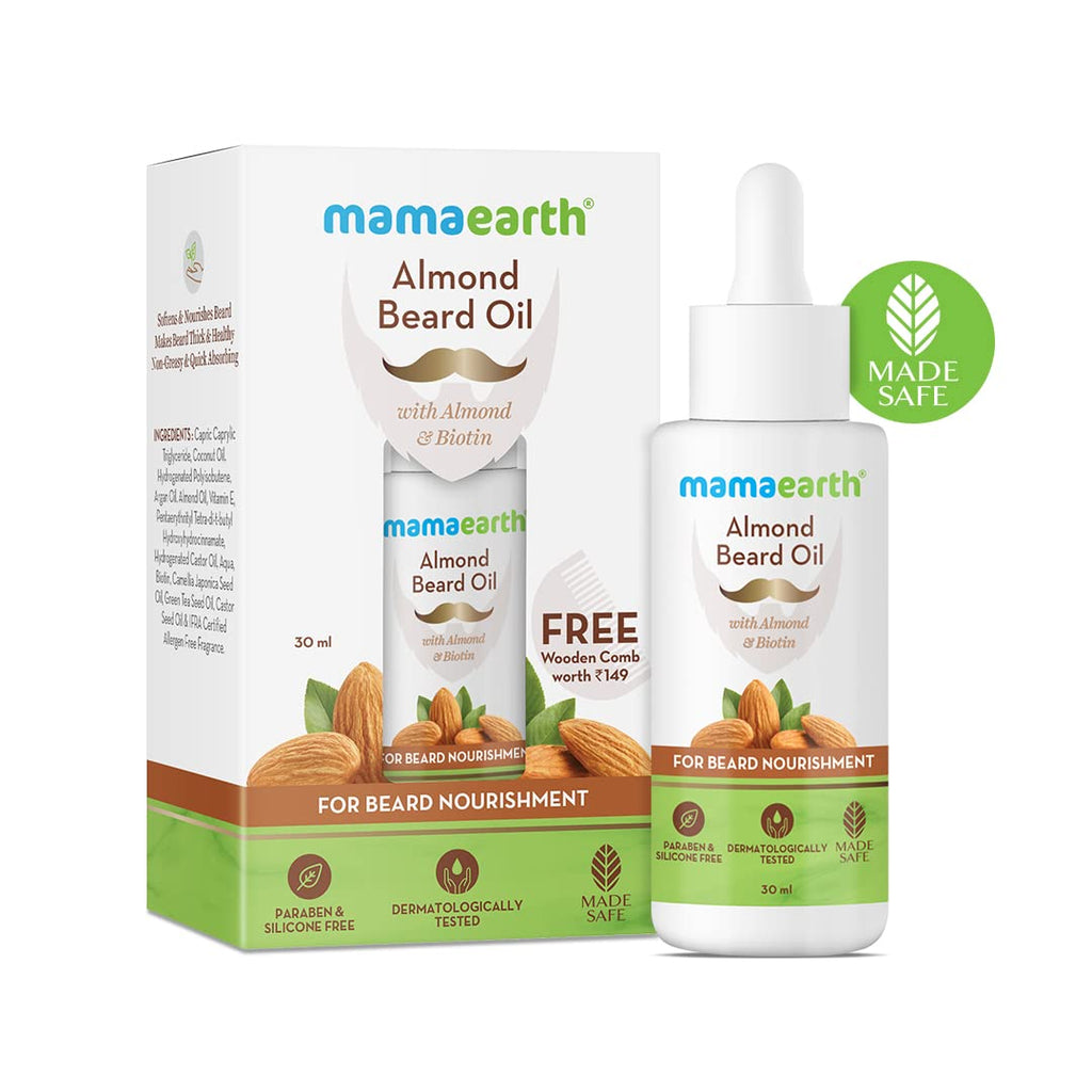 Mamaearth Almond Beard Oil with Almond & Biotin For Beard Nourishment