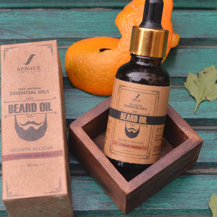 Spruce Shave Club Beard Growth Oil for Men - Cedarwood & Mandarin - 30 ml