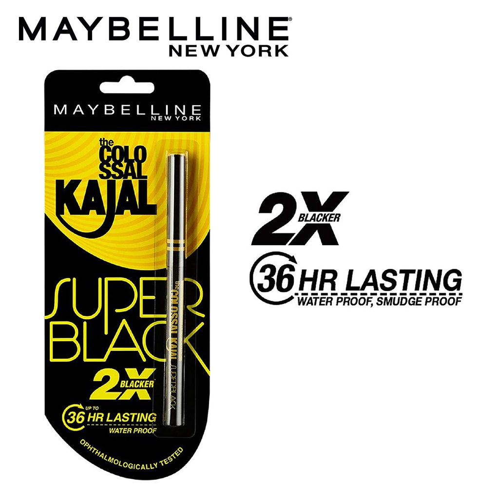 1024px x 1024px - Maybelline New York Colossal Kajal Waterproof- Super Black (0.35 gms) â€“  BEUFLIX