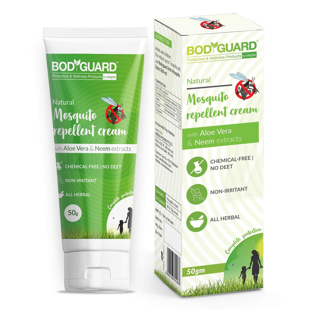 BodyGuard Natural Mosquito Repellent Cream with Aloe Vera and Neem Extracts