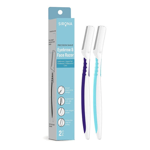 sirona reusable eyebrow & face razor for women - 2 razors