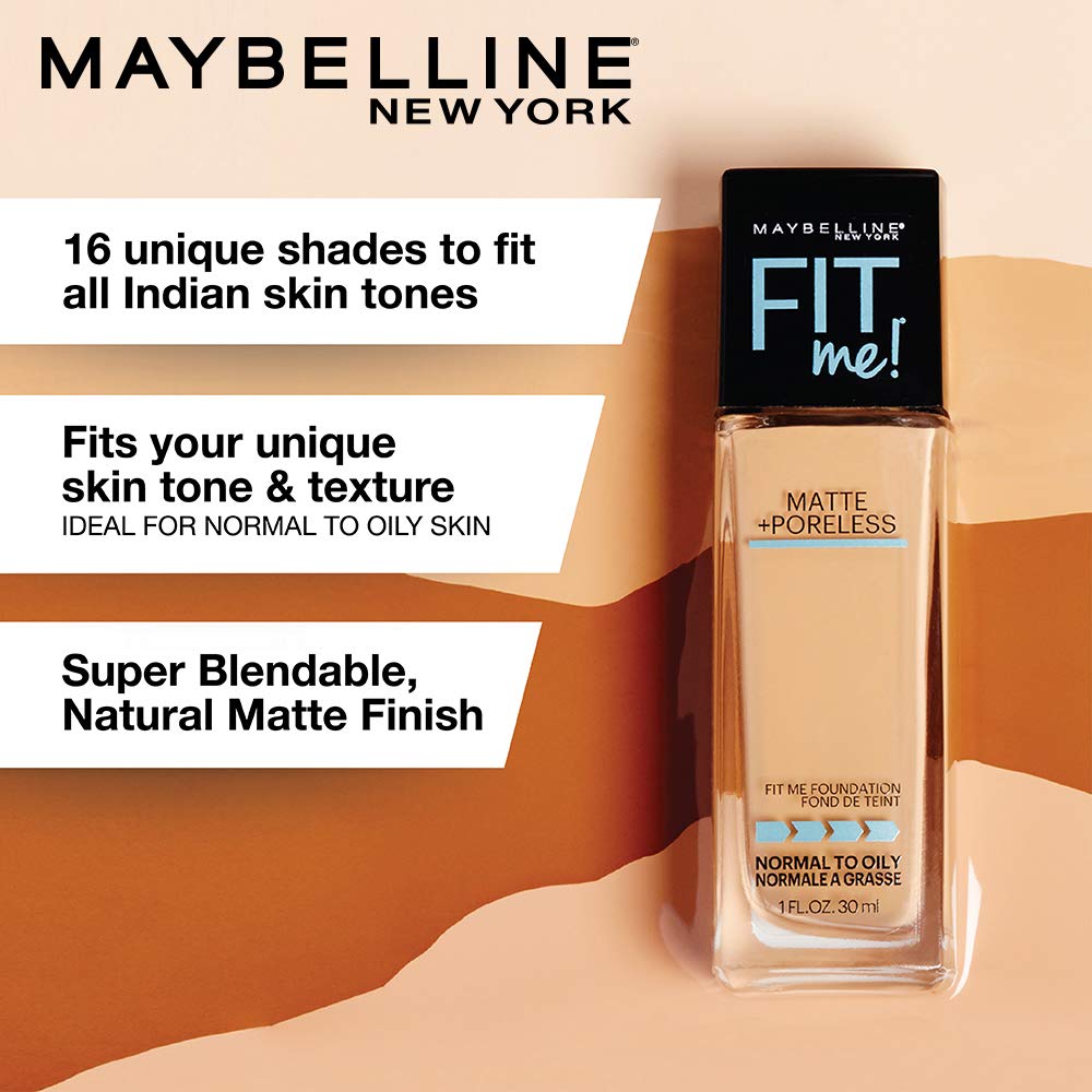 Maybelline New York Fit Me Matte+Poreless Liquid Foundation - 30 ml