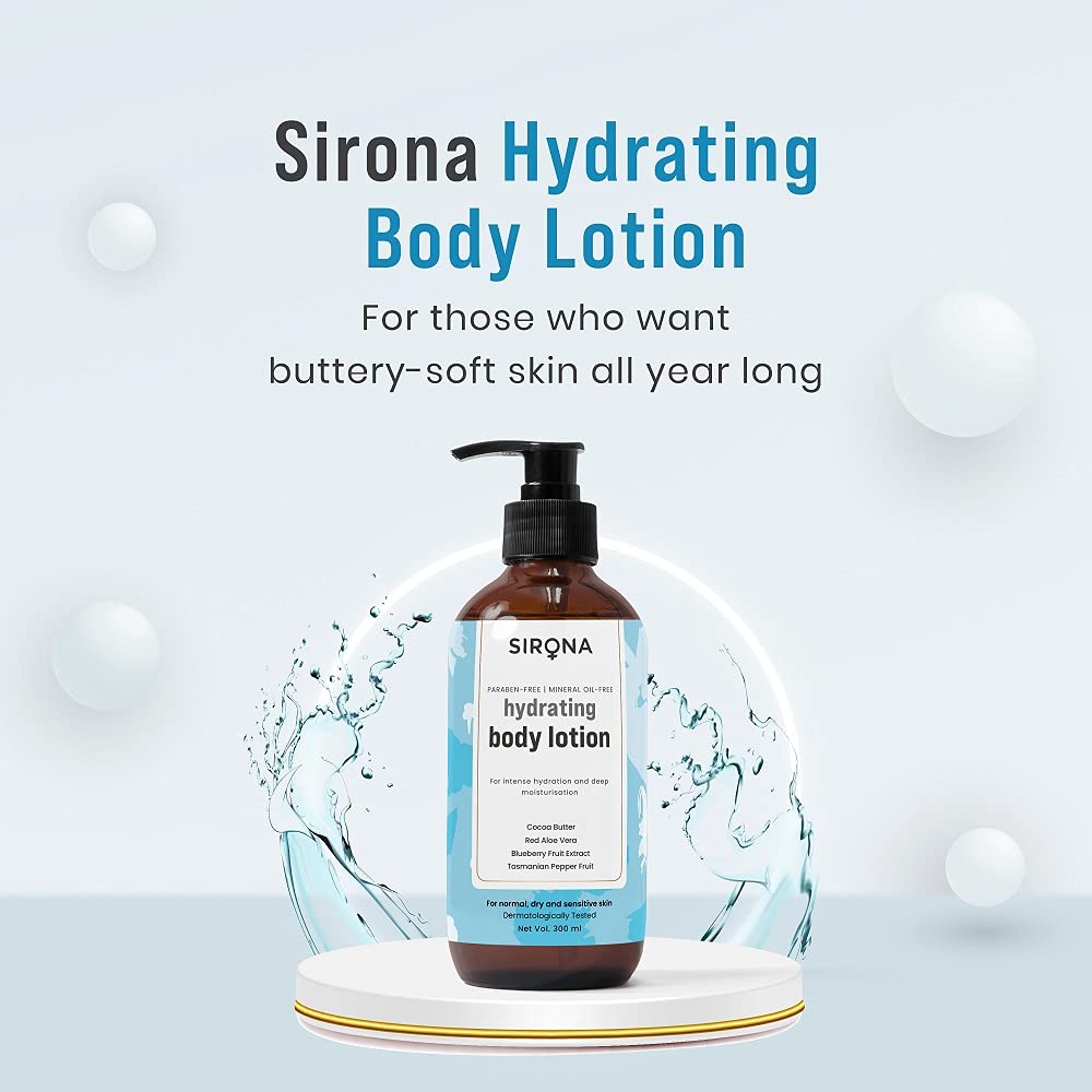 Sirona Blueberry Body Lotion for Intense Hydration & Deep Moisturization for Men & Women