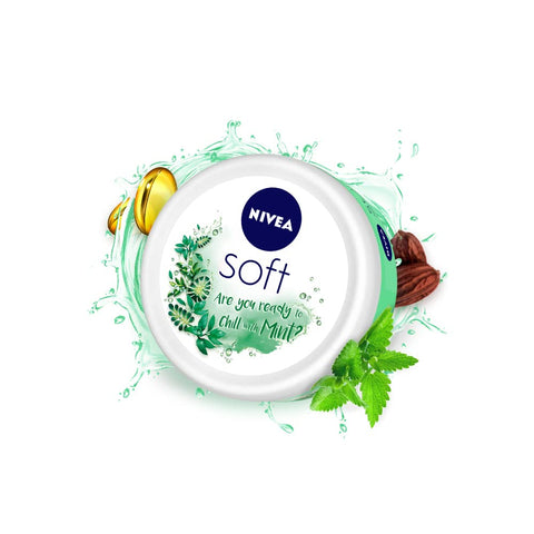 nivea soft light moisturizing cream chilled mint fragrance with vitamin e & jojoba oil