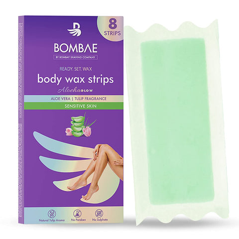 bombae women full body wax strips for sensitive skin - 8+2 strips