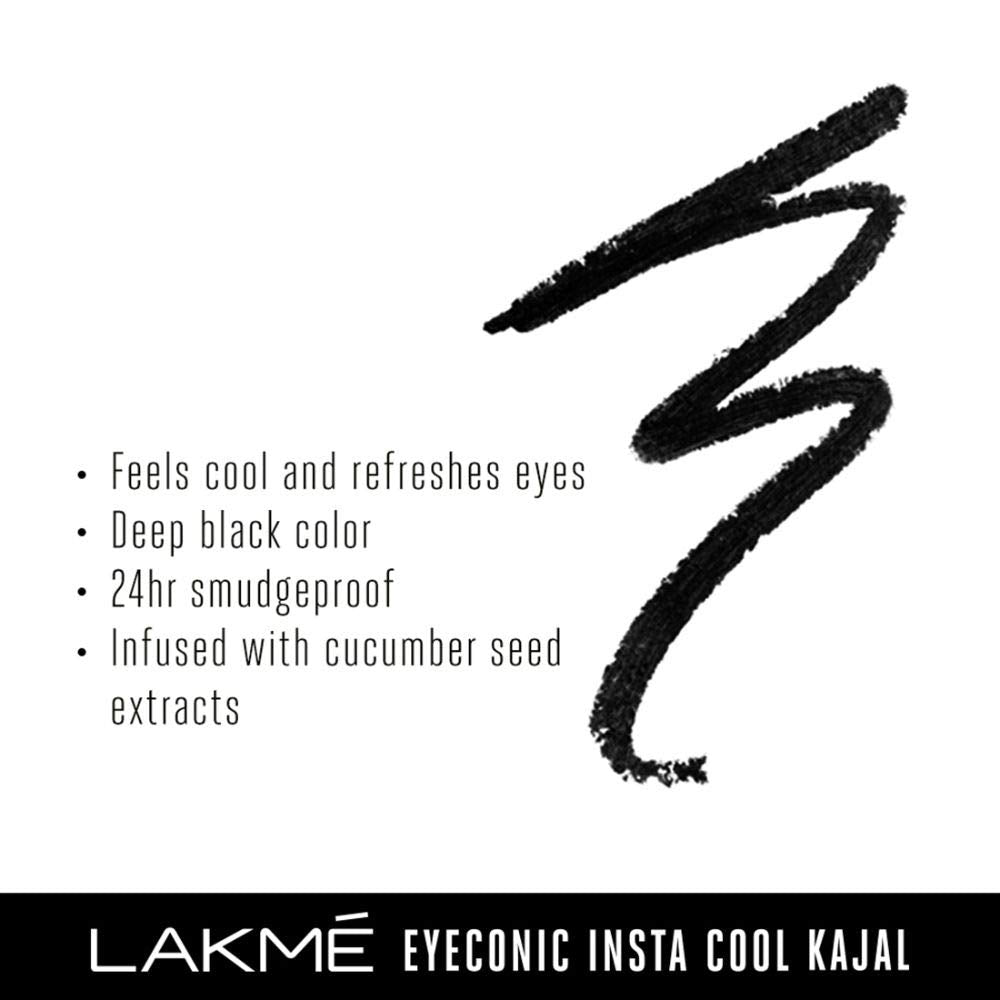 Lakme Eyeconic Insta Cool Kajal - Black - 0.35 gms