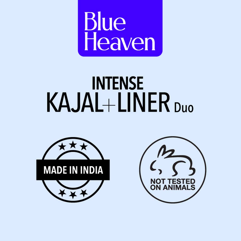 Blue Heaven Intense Duo Eye Kajal + Liner - Black - 0.55 ml+0.30 gms