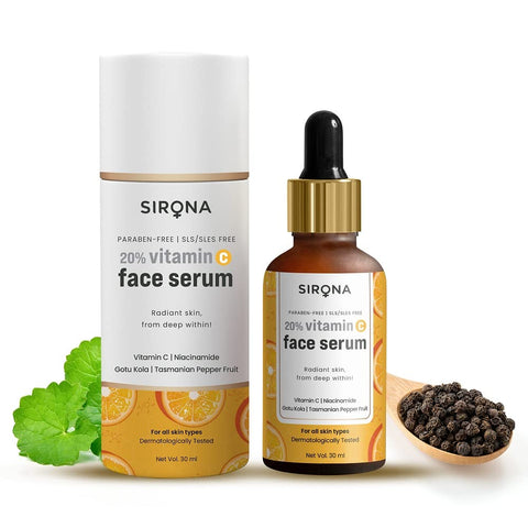 sirona vitamin c face serum - repair skin damage, heals dark spots for men & women – 30 ml