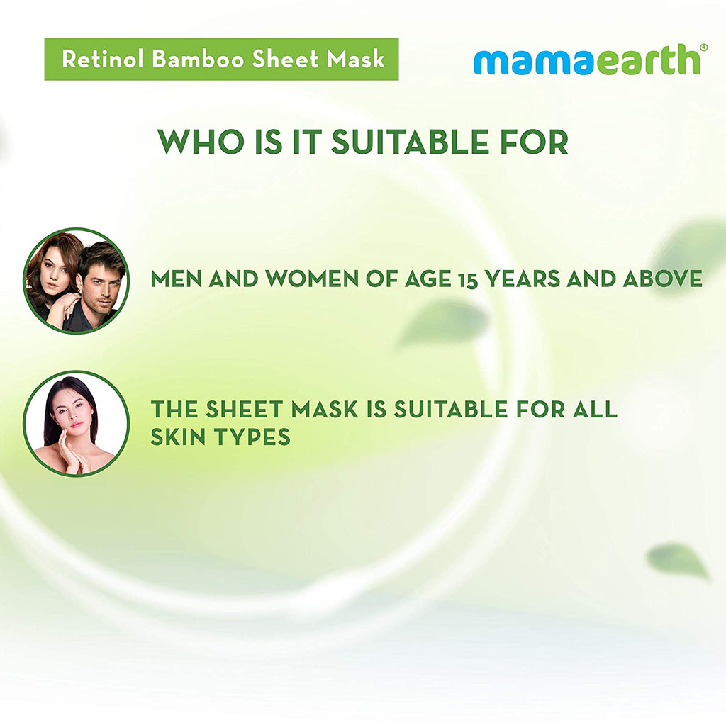 Mamaearth Retinol Bamboo Sheet Mask with Retinol and Bakuchi for Fine Lines and Wrinkles