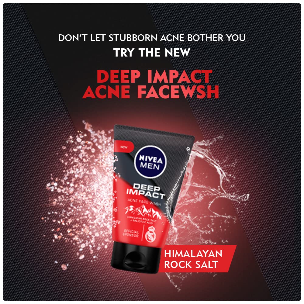 Nivea Men Face Wash, Deep Impact Acne With Himalayan Rock Salt