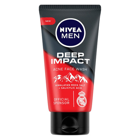 nivea men face wash, deep impact acne with himalayan rock salt