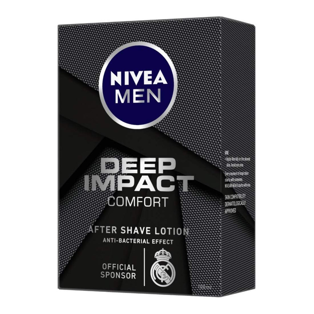 Nivea Men Shaving, Deep Impact Comfort After Shave Lotion, Anti Bacterial Effect, 100 ml